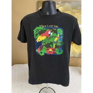 Vintage Alore 1995 Single Stitch Parrot Birds Graphic USA Made T Shirt Size M